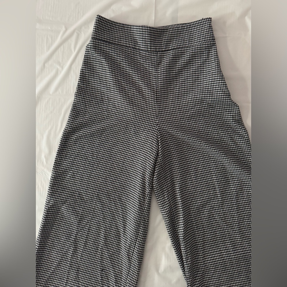 Zara Houndstooth Wide Leg Pants